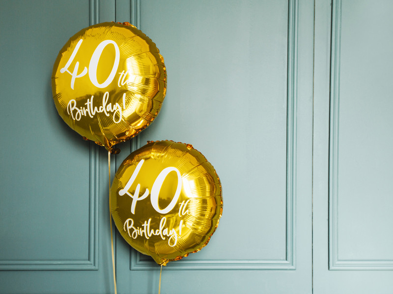 Balon foliowy 40th Birthday złoty 45cm FB24M-40-019 PartyDeco